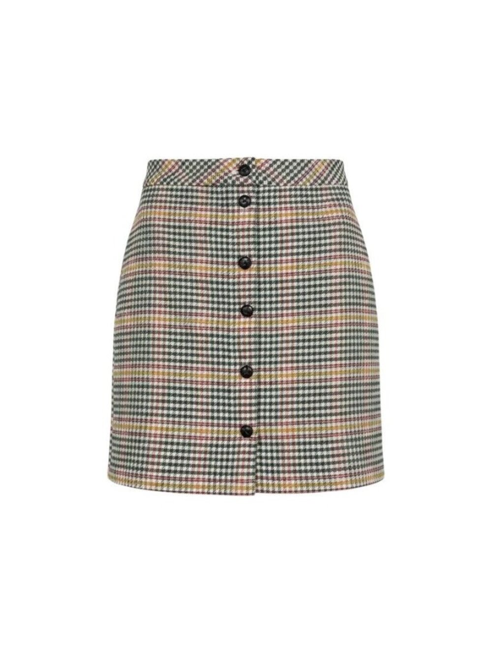 Talbots Petite Plaid Button-Front Mini Skirt 6P Multicolor